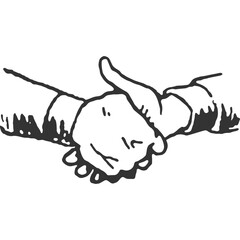 Handshake Vintage Illustration Vector