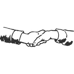 Handshake Vintage Illustration Vector