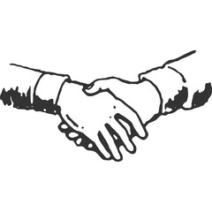 Handshake Vintage Illustration Vector