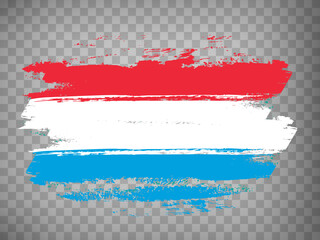 Flag of  Luxembourg brush stroke background.  Flag Luxembourg on transparent background for your design, app, UI.  Stock vector. EPS10.