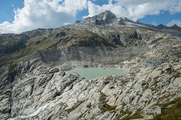 Gletschersee beim Rhonegletscher, Furkapass, Kanton Wallis, Schweiz
