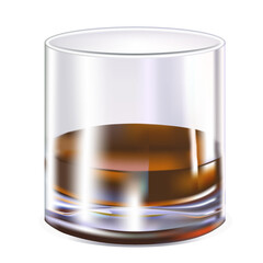 Glass with cold alcoholic cocktail, bourbon, rum, whiskey, brandy, for hot bar parties