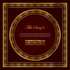 Luxury golden square and round frame set