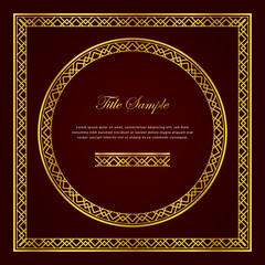 Luxury golden square and round frame set