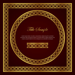 Luxury golden square and round frame set