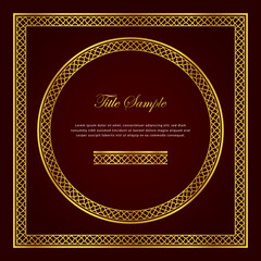 Luxury golden square and round frame set