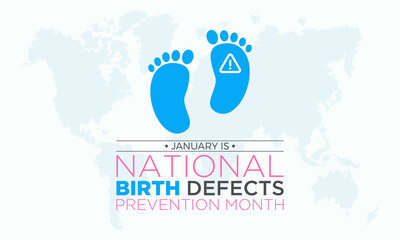 National Birth Defects Prevention Month Is Observed Every Year In January. Birth Defects Awareness Month, Vector Template For Banner, Greeting Card, Poster With Background. Vector Illustration.