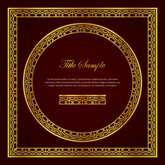 Luxury golden square and round frame set