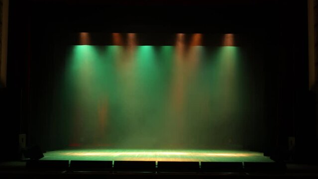 Stage light and smoke on stage, lighting and spotlights.