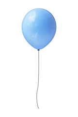 Deurstickers Helium balloon in blue color with a rope isolated background © berkahjayamaterial