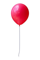 helium balloon in red color with a rope isolated background