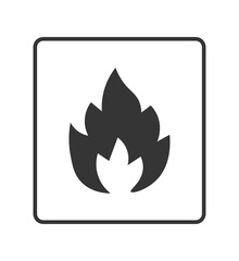 Monochromatic flammable icon. 