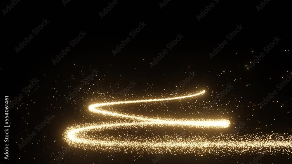 Wall mural glowing christmas tree animation with light and particles. 3d animation