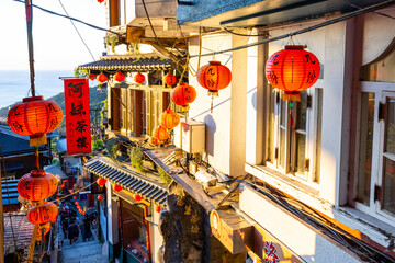 Naklejka premium Jiufen Old Street in Taiwan
