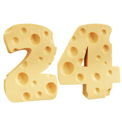 Number 24, Number twenty four cheese icon design.