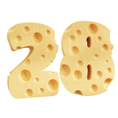 Number 28, Number twenty eight cheese icon design.