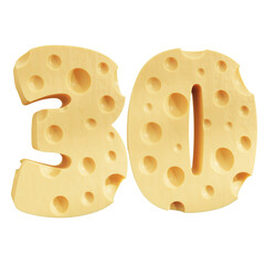 Number 30, Number thirty cheese icon design.