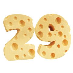 Number 29, Number twenty nine cheese icon design.