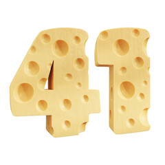 Number 41, Number forty one cheese icon design.