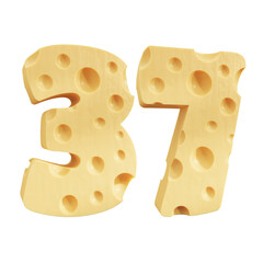 Number 37, Number thirty seven cheese icon design.