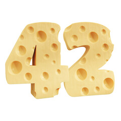 Number 42, Number forty two cheese icon design.
