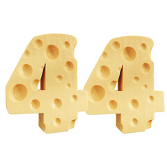 Number 44, Number forty four cheese icon design.