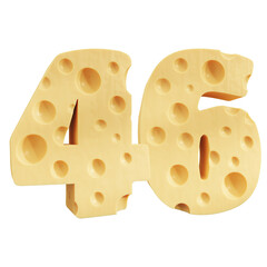 Number 46, Number forty six cheese icon design.