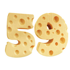 Number 59, Number fifty nine cheese icon design.