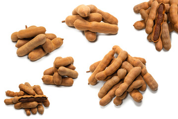 Sweet tamarind isolated on white background.