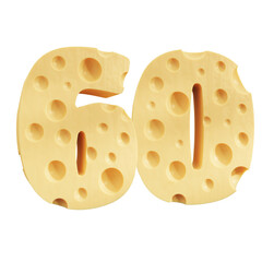 Number 60, Number sixty cheese icon design.