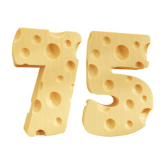 Number 75, Number seventy five cheese icon design.