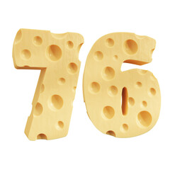 Number 76, Number seventy six cheese icon design.
