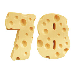 Number 78, Number seventy eight cheese icon design.