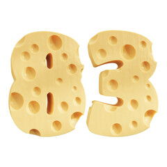 Number 83, Number eighty three cheese icon design.