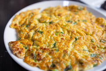 Traditional Taiwan cuisine omelet with salted and dried radish