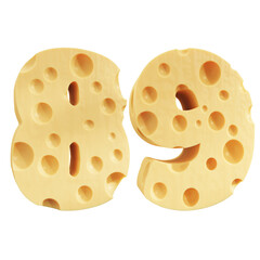 Number 89, Number eighty nine cheese icon design.
