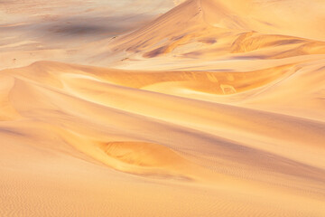 Namibia Desert. Aerial View Sand Dunes near Walvis Bay. Skeleton Coast. Namibia. Africa.