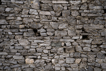 Stone wall structure of an old house