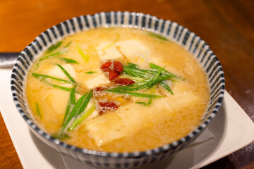 Pork soup with tofu bowl
