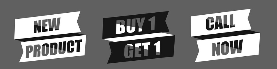 Realistic price tags set. Special offer or shopping discount.