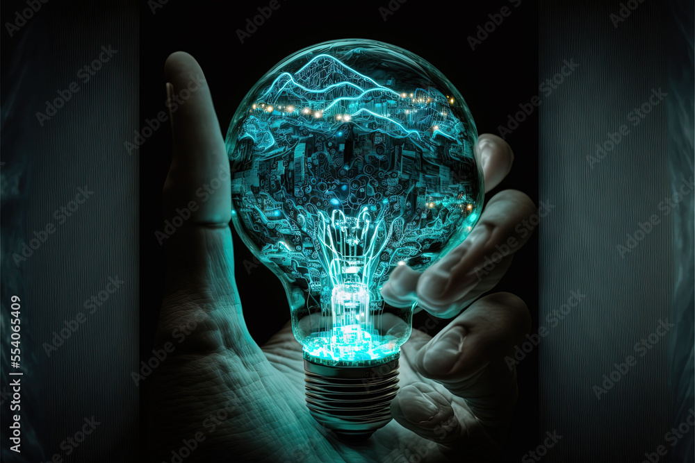 Poster light bulb in the dark generative ai