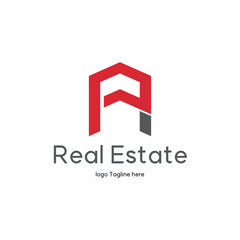 Fototapeta premium A letter real estate logo design