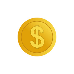 Golden coins with dollar symbol