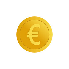 Golden coins with euro symbol 
