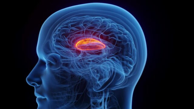 3D medical animation of a man's putamen