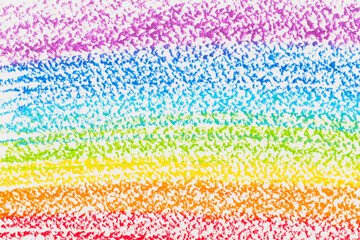 Fototapeta na wymiar Hand drawn colorful oil pastel rainbow