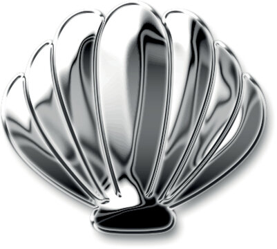 Silver chrome metallic effect sea shell