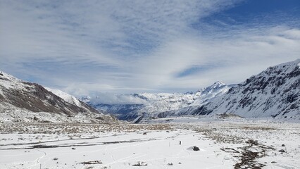 snow covered mountains