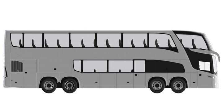 side view of bus on isolated empty background
