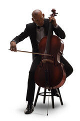Man playing a cello instrument